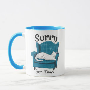 Sorry Got Plans Funny Cat Lover Gift  Mug