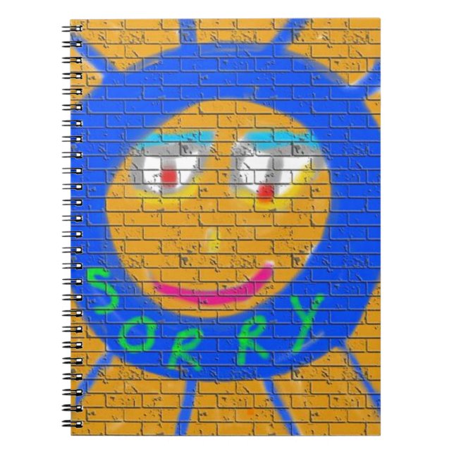 Sorry Graffiti, Art Sad Face, Sadness Regret Notebook (Front)