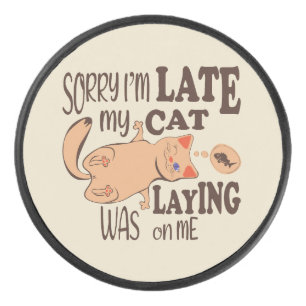 Sorry I am late my cat was laying on me Hockey Puck