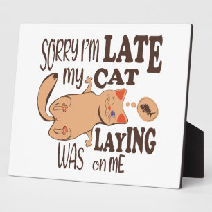 Sorry I am late my cat was laying on me Plaque