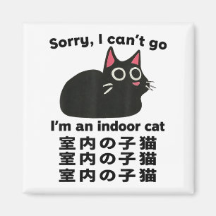 Sorry I Can’t Go I’m An Indoor Cat Funny Indoor Ki Magnet