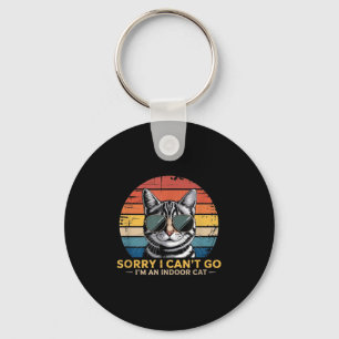 Sorry I Can’t Go – I’m An Indoor Cat Vintage Tee Key Ring