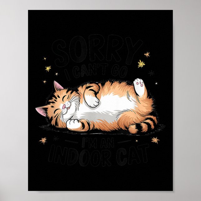 Sorry I Can't Go I'm An Indoor Cat  Poster (Front)