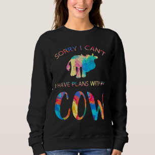 Sorry I Cant I Have Plans With My Cow Christmas Pa Sweatshirt