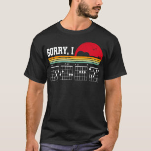 Sorry I Dgaf Hidden Message Retro Guitar T-Shirt