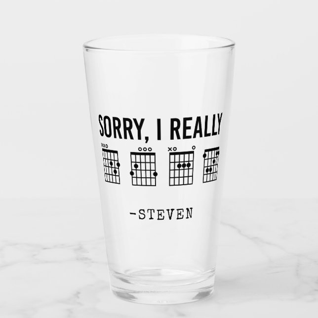 Sorry, I Really DGAF Guitar Chords Funny Custom Glass (Front)