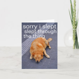 sorry i slept through the thing card