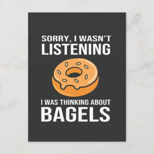 Sorry I Was thinking about Bagels Jewish Hanukkah Invitation Postcard