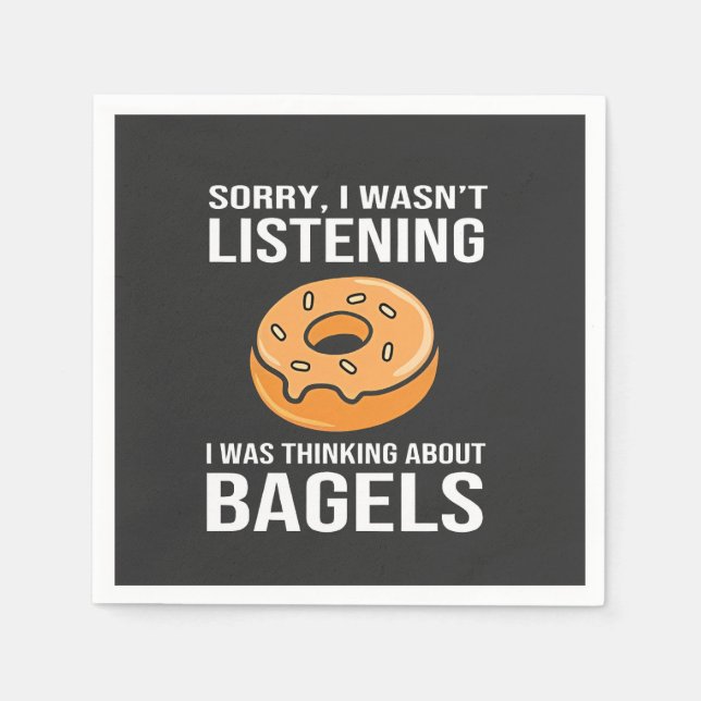 Sorry I Was thinking about Bagels Jewish Hanukkah Napkin (Front)