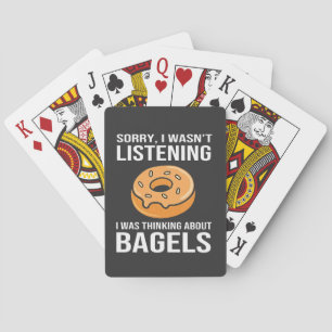 Sorry I Was thinking about Bagels Jewish Hanukkah Playing Cards