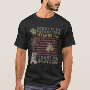 Sorry If My Patriotism Offends You Dog Tag T-Shirt