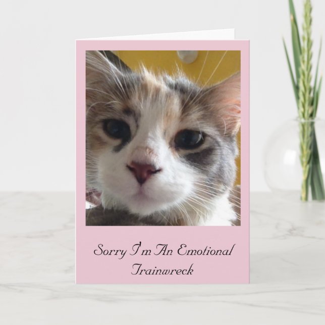 Sorry I'm An Emotional Trainwreck greeting card (Front)