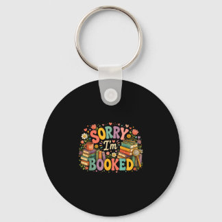 Sorry i'm booked funny librarian reading design  key ring