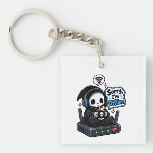 Sorry I'm offline introvert gamer humor Key Ring