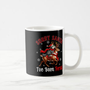 Sorry I've Been Feral Christmas Santa Wolf Riding  Coffee Mug