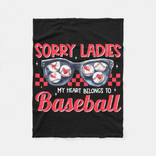 Sorry Ladies My Heart Belongs To Baseball Boy Vale Fleece Blanket