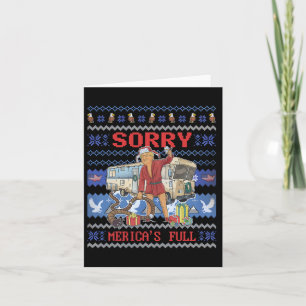 Sorry Merica's Full Funny Trump Ugly Christmas Card