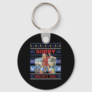Sorry Merica's Full Funny Trump Ugly Christmas Key Ring