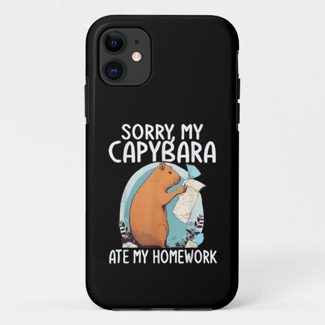 Sorry My Capybara Ate My Homework Funny Case-Mate iPhone Case (Back)