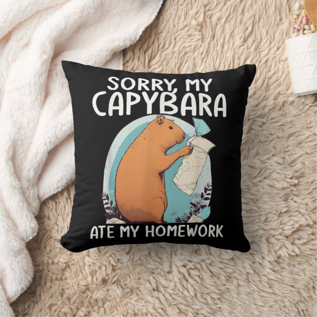 Sorry My Capybara Ate My Homework Funny Cushion (Blanket)