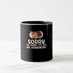 Sorry My Guinea Pig Ate My Homework Cute Pet Two-Tone Coffee Mug