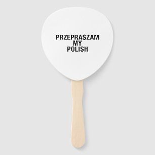 Sorry My Polish Language Hand Fan