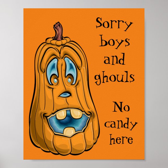 Sorry No Candy Halloween Door Sign (Front)