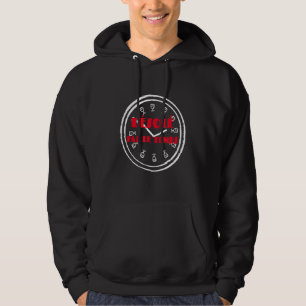 Sorry No Time With Clock Graphic Text In French Hoodie