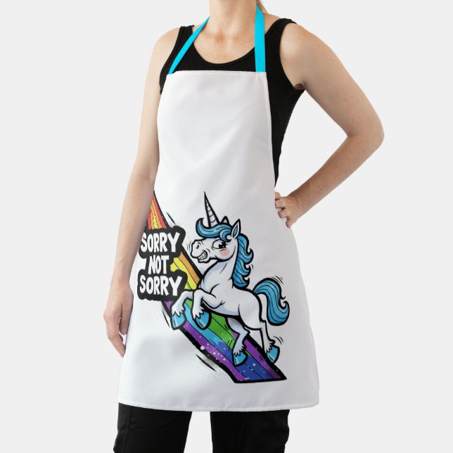 Sorry not Sorry Unicorn Apron (Insitu)