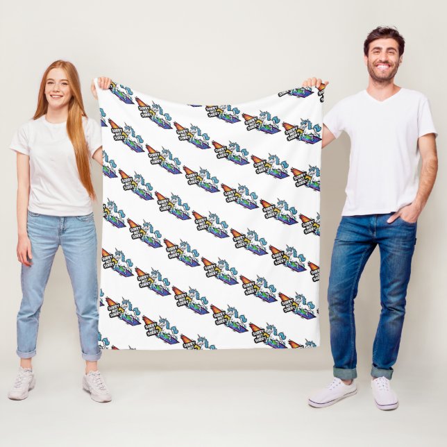 Sorry Not Sorry Unicorn Fleece Blanket (In Situ)