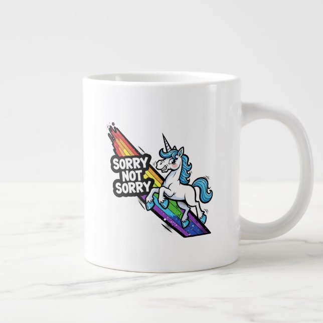 Sorry not Sorry Unicorn Jumbo Speciality Mug (Right)