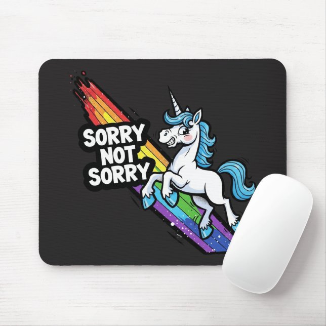 Sorry not Sorry Unicorn Mousepad (With Mouse)