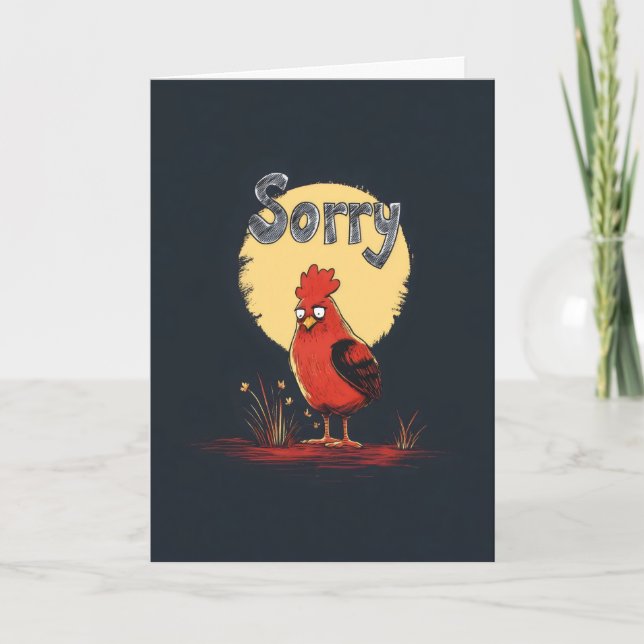 Sorry Sad Rooster Holiday Card (Front)