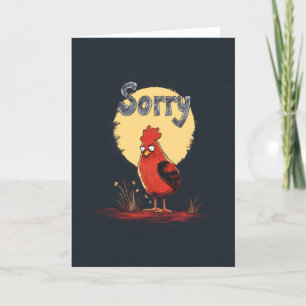 Sorry Sad Rooster Holiday Card