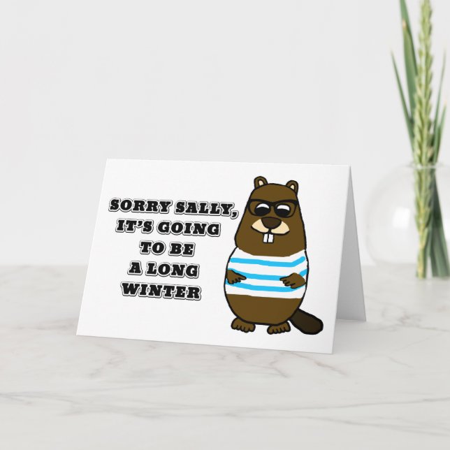 Sorry Sally, Long Winter Card (Front)