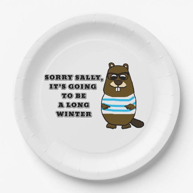 Sorry Sally, Long Winter Paper Plate (Front)