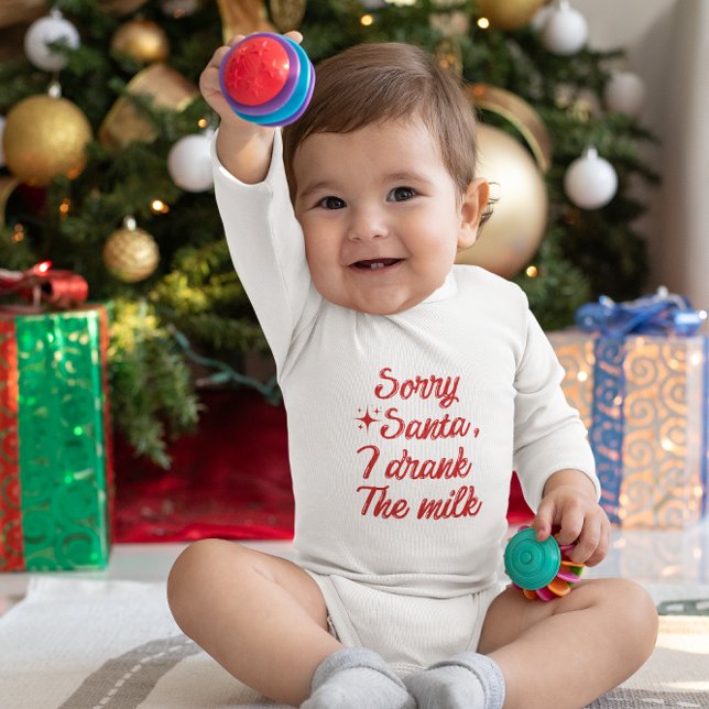 Sorry Santa I Drank the Milk for christmas Baby Bodysuit (Creator Uploaded)