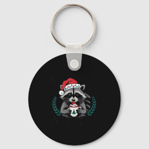 Sorry Santa I've Been Feral Christmas Holiday Racc Key Ring
