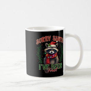 Sorry Santa I've Been Feral Cute Racoon Christmas Coffee Mug