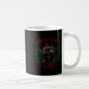 Sorry Santa I've Been Feral Girl Christmas Raccoon Coffee Mug