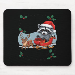 Sorry Santa I've Been Feral Racoon Xmas Lights Re Mouse Pad