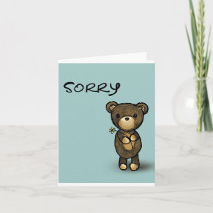 Sorry Teddy Bear Apology Cute cartoon Sweet Card