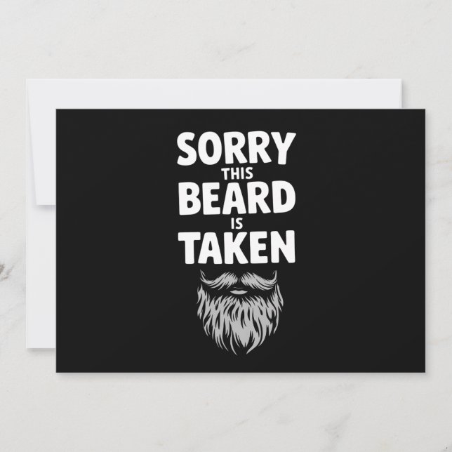 Sorry This Beard Is Taken Valentine's Day Couples Invitation (Front)