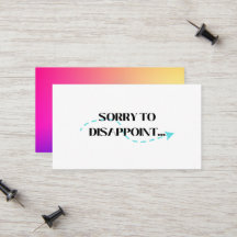 Sorry To Disappoint