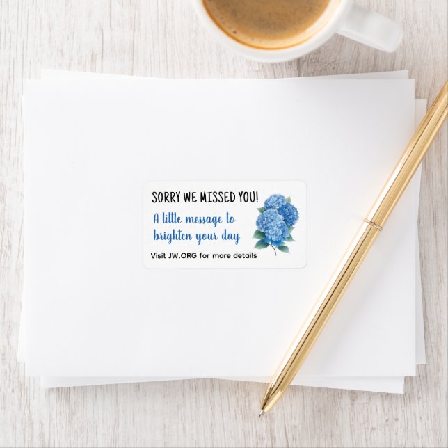 Sorry We Missed You Ministry Supplies | JW  Label (Insitu)