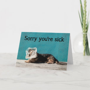 Sorry You're Sick Cheer Up Fun Dog Get Well Card