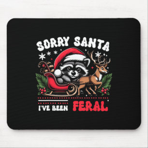 Sorrysanta I've Been Feral Racoon Xmas Lights Rei Mouse Pad