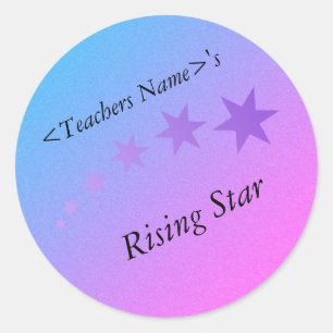 Sort for the stars pink purple and blue! classic round sticker