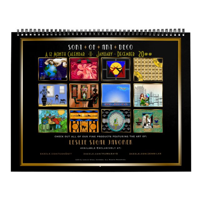 Sort of Art Deco - 12 Months - Personalised Calendar (Cover)