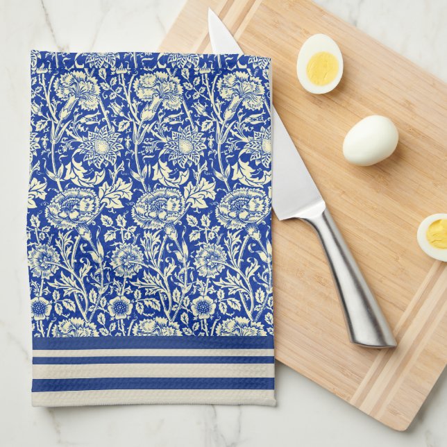 Sorta Blue Calico  (Cotton Dish Towel) Tea Towel (Quarter Fold)